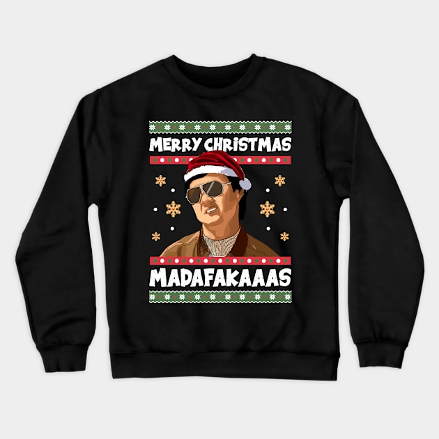 Merry Christmas Madafakaaas Crewneck Sweatshirt by Three Meat Curry